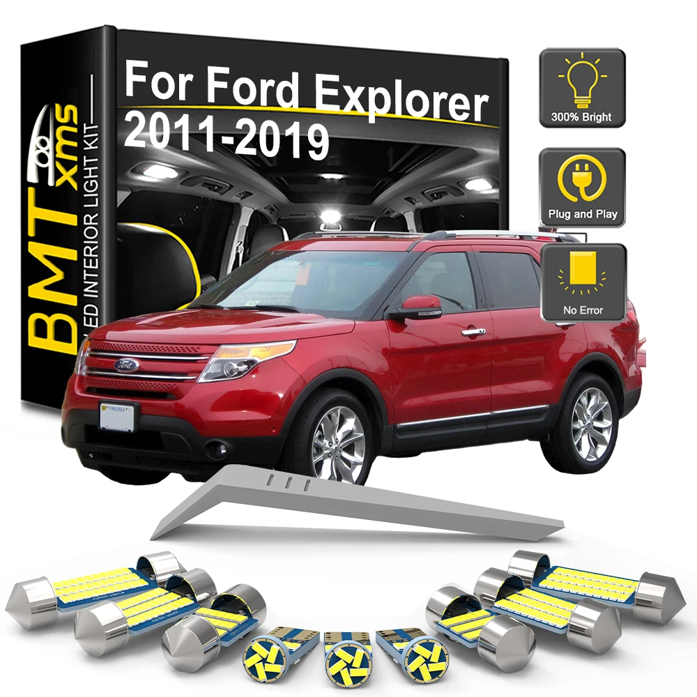 8/14PCS LED Interior Light Bulb Kit For Ford Explorer 2011 2012 2013 2014 2015 2016 2017 2018 2019LED Car Dome Trunk Lamp Canbus
