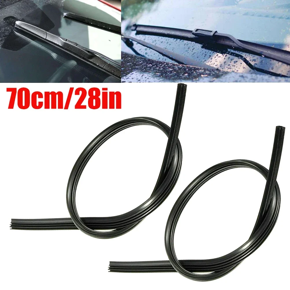 1/2Pcs Vehicle Insert Soft Rubber Strip (Refill) For Frameless Wiper 6.5mm 28\