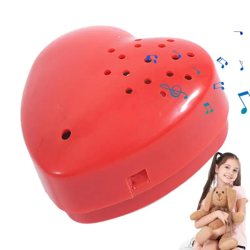 Heart Shaped Voice Recorder Voice Box for Speaking Mini Recorder Programmable Sound Button 30 Seconds Recording for Stuffed Doll