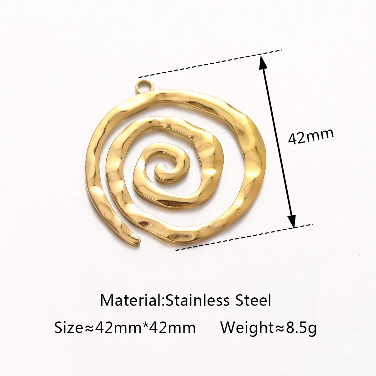 3Pcs Geometry Large Round Circle Spiral Wave Charms Stainless Steel Big Carved Vortex Pendants for Jewelry Making DIY Necklace