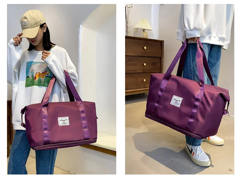 UNIXINU Handgepäck-Reisetasche, Nylon, wasserdicht, für Sport, Fitnessstudio, Tragetaschen für Damen, großes Fassungsvermögen, Aufbewahrung von Gepäck, Handtasche – Detail 18