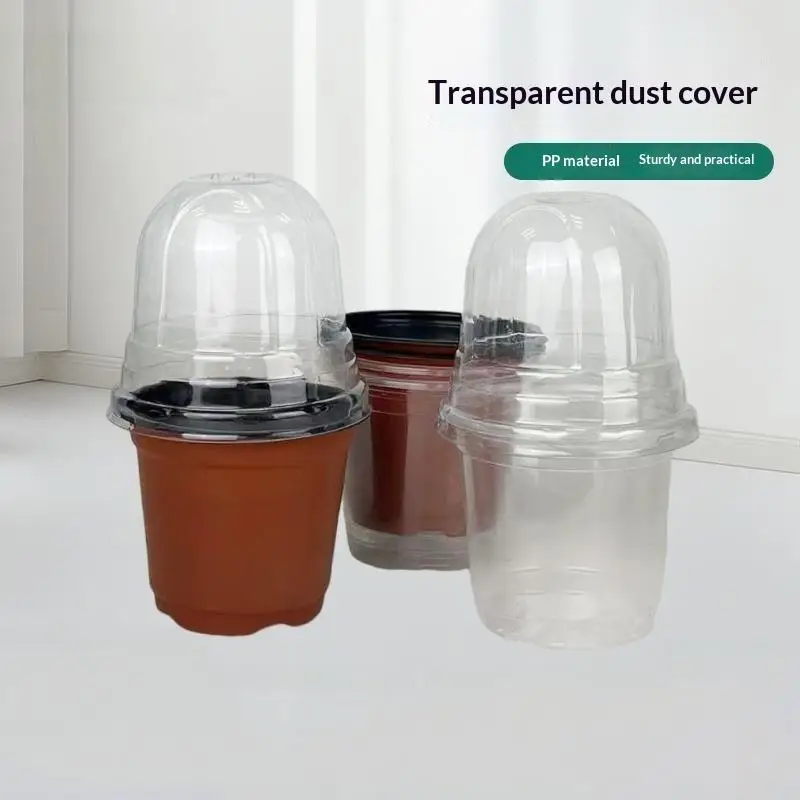 Hot Sale 10Set Plant Plastic Seed Stater Clear Cup With Cover Flower Propagation Container Greenhouse Nutrition Cup Flowers Pots