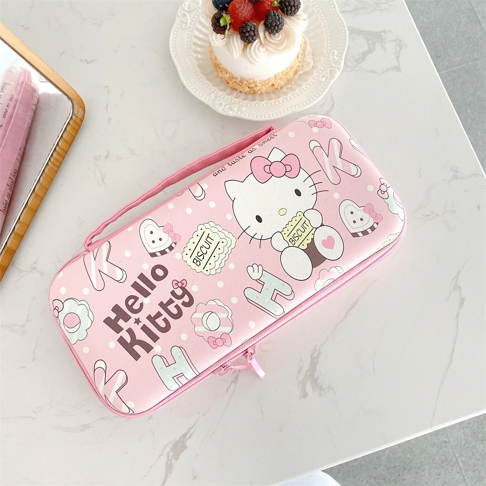 EVA Carrying Case for Nintendo Switch OLED Console Protective Storage Bag Cover Travel Portable Pouch Hello Kitty Stitch Mickey