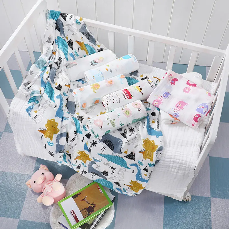 120*110CM Swaddle Newborn Baby Blanket Muslin Bamboo Fiber Cotton Blanket Bed Sheet Baby Bath Towel Baby Wrap Infant Quilt