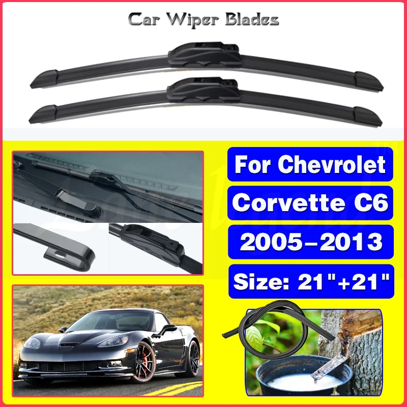 

2pcs For Chevrolet Corvette C6 2005 - 2013 Front Windshield Wiper Blades Windscreen Window Accessories 2010 2011 2012 21"+21"