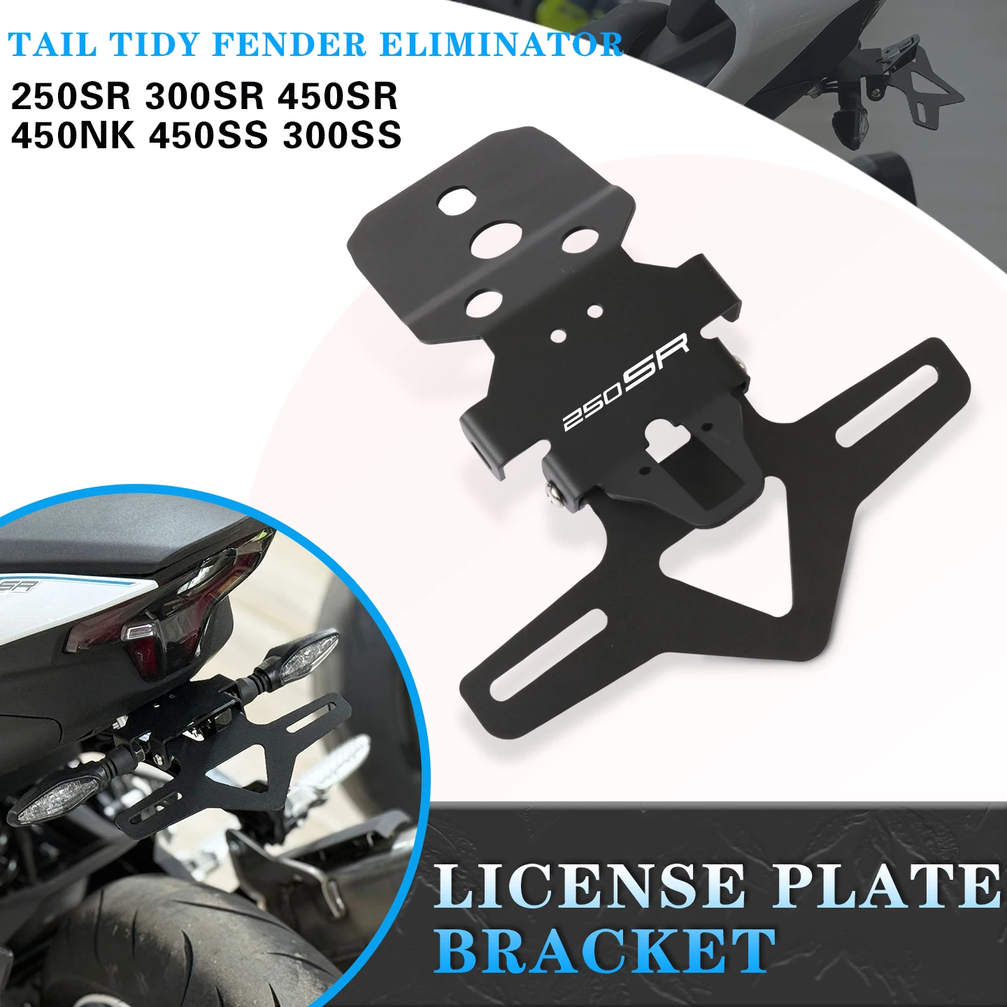 Motorcycle Tail Tidy Fender Eliminator License Plate Holder Bracket Fit For 250SR 300SR 450SR 450NK 450SS 300SS Kit Accessories