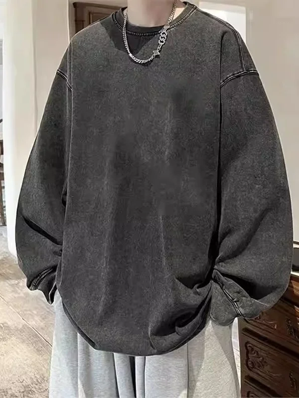 

Мужское худи большого размера из чистого хлопка в американском ретро-стиле, весна-осень, модный уличный топ с буквенным принтом