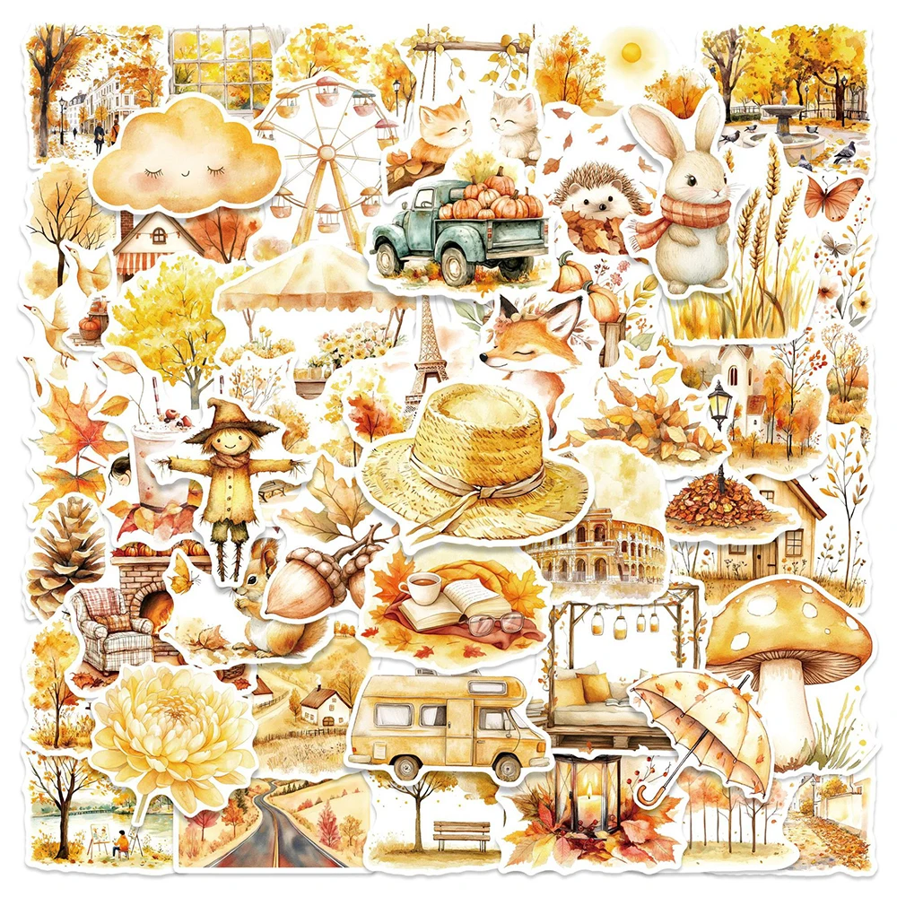 10/30/50 stücke Cartoon Lustige Herbst Gute Ernte Graffiti Aufkleber Aufkleber DIY Laptop Telefon Koffer Scrapbooking Dekoration Aufkleber
