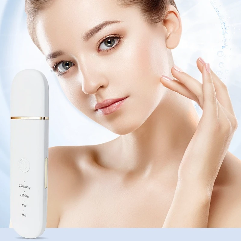 4 Modes Ultrasonic Face Spatula Blackhead Remover Pore Cleaner Skin Scrubber Beauty Tool Safety Fillet Spatula Easy Use