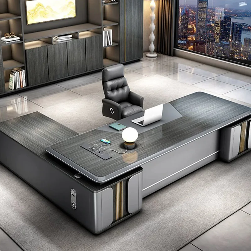Design Modern Office Desk Study Wooden Computer Decoration Drawer Storage Office Desk European Luxury Tavolo Salon Furniture