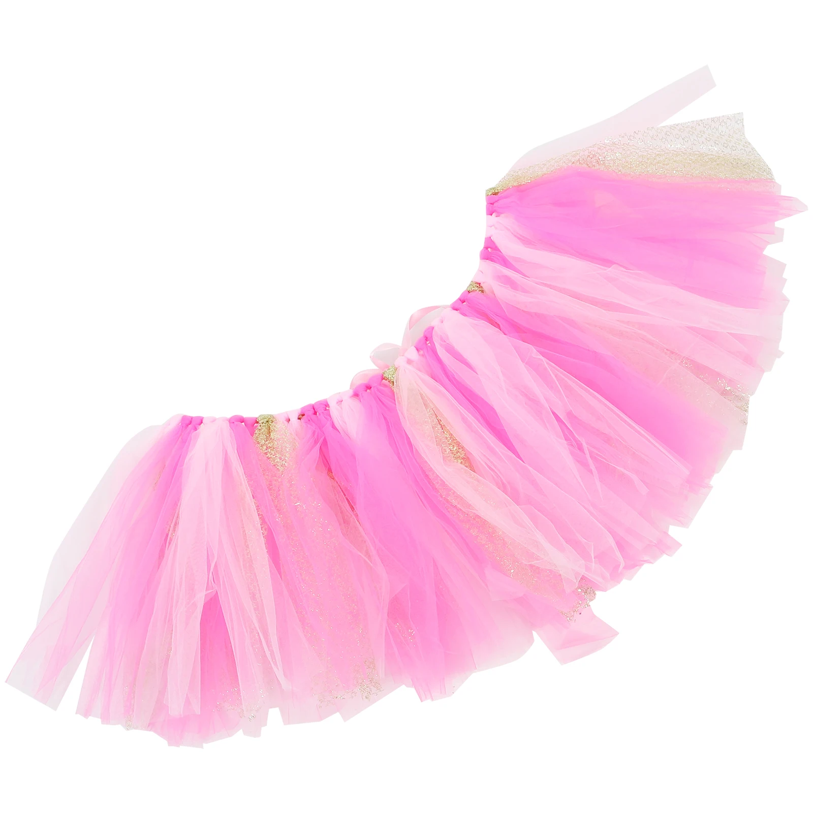 

Tulle High Chair Decoration Skirt Set Pink Gold Table Skirt For Baby Shower Birthday Party Supplies Tutu Chair Cover For