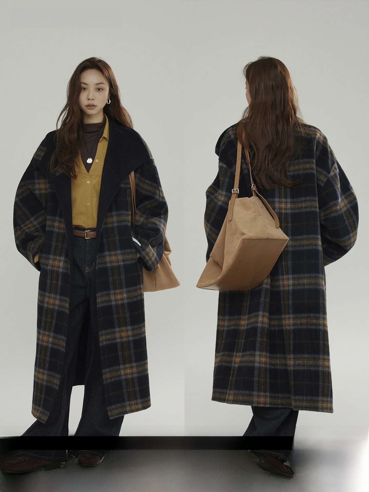 

Joli Choose двустороннее шерстяное длинное пальто, женское осенне-зимнее свободное пальто Personali, верхняя одежда премиум-класса из смесовой шерсти