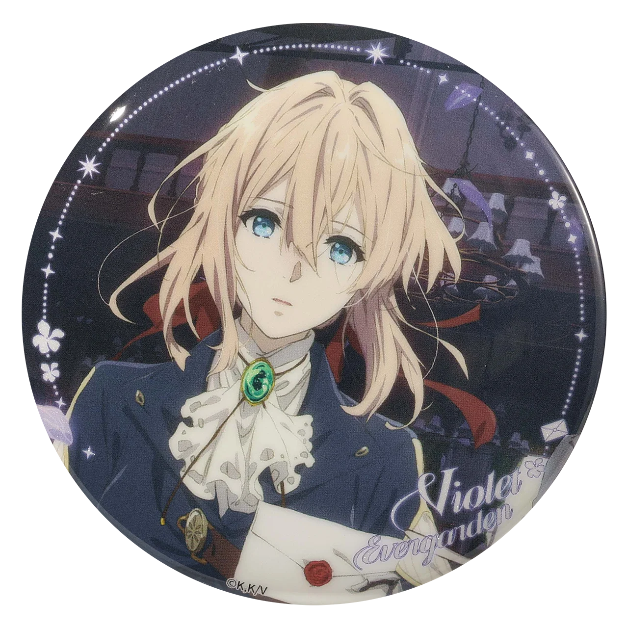 58mm Anime Violet Evergarden Lux Sibyl Claudia Hodgins COSTUME Cosplay Distintivo Spilla SPTE Spilla in banda stagnata ﻿   Prop Gilf