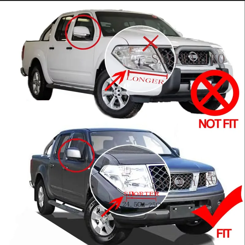 High Quality 2pcs ABS chrome Electroplating  for nissan NAVARA d40 2007-2013 headlamp front light head light plated