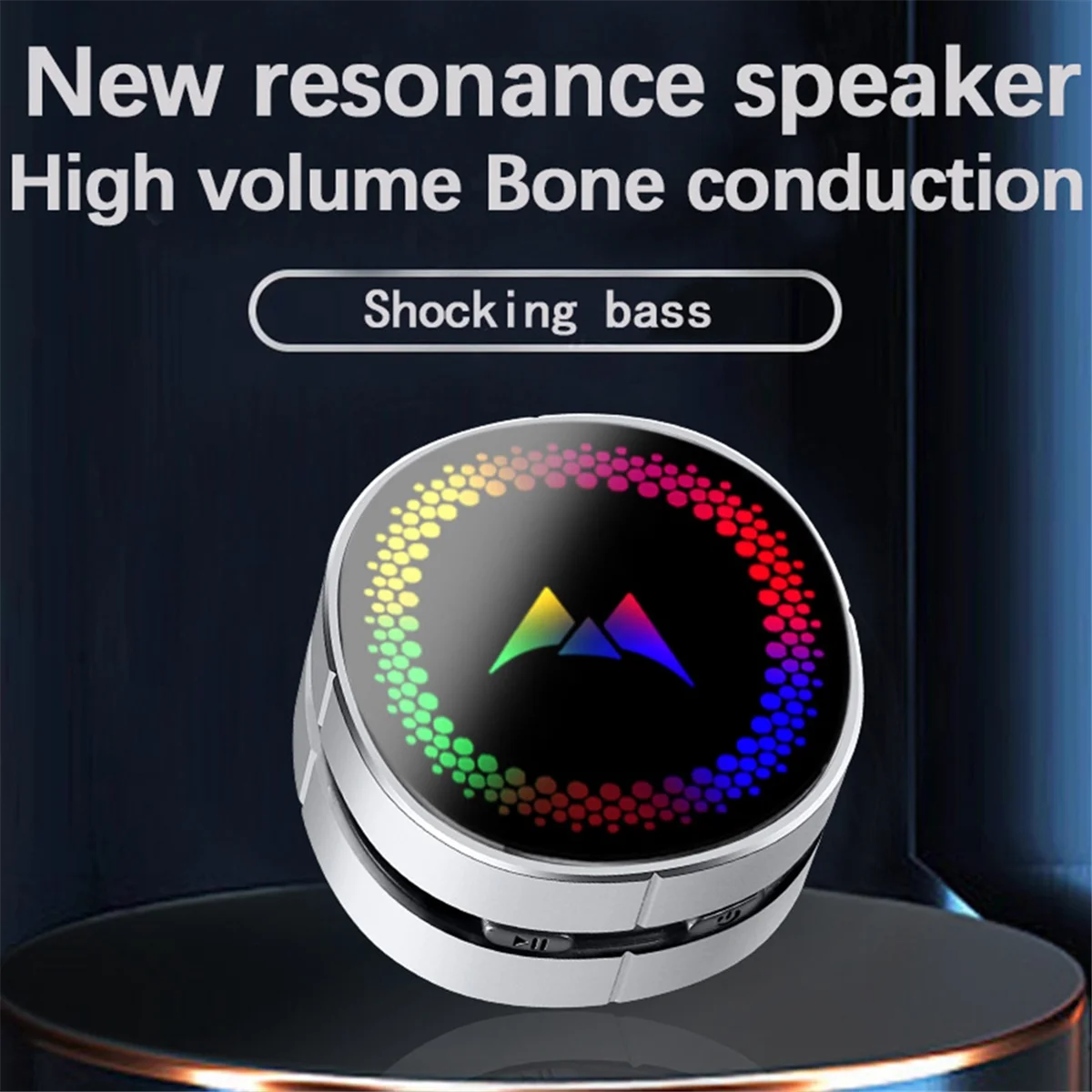 Bone Conduction Speaker TWS Wireless Mini Stereo Sound Portable LED Colorful Light Bone Conduction Speaker-Silver