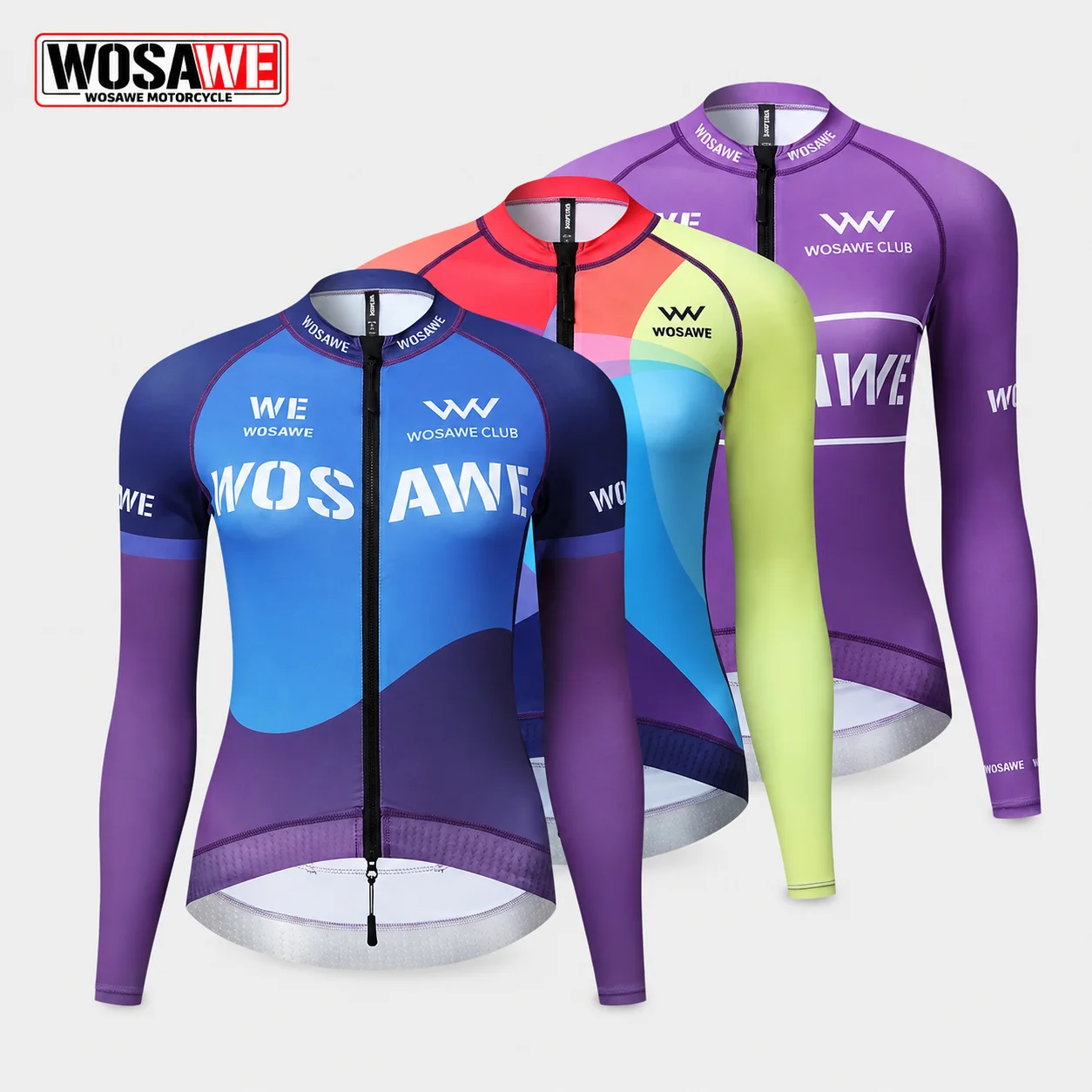 WOSAWE New Women Cycling Jersey Summer Spring Long Sleeve Anti-UV Bike Shirts Reflective Quick Dry Cycling Jersey Slim Fit