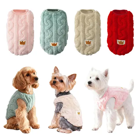 Ciepłe polarowe ubranka dla zwierząt na jesień i zimę, miękki bezrękawnik dla szczeniąt, kostium dla małych i średnich psów i kotów, kamizelka, płaszczyk, stroje dla buldogów francuskich.