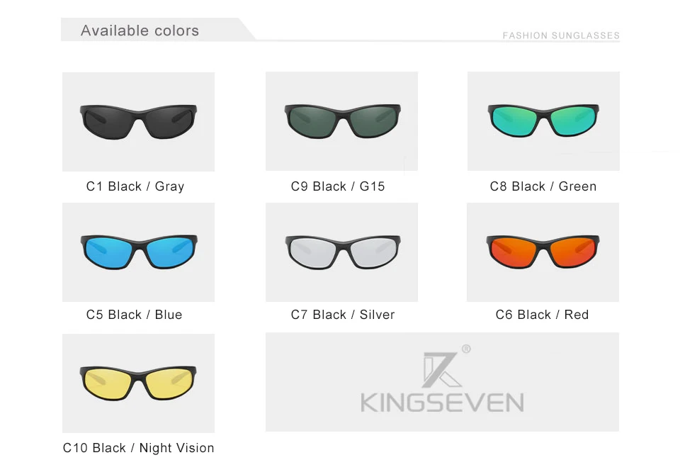 Kingseven neue Reit sonnenbrille für Männer Pastinaken Anti reflex polarisierte uv400 Sport brille hochwertige tr90 Brille – Detail 4