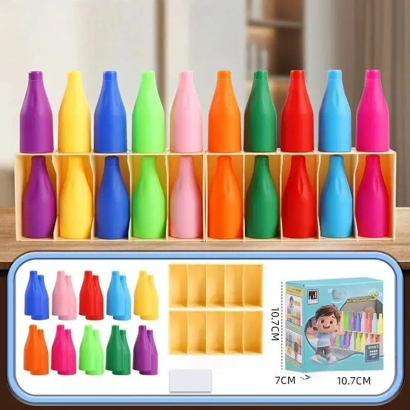 

[JN] 1 Set Puzzle Toy Childrens Beverages Color Match Early Childhood Guessing Memory Training Interactive Board Game
