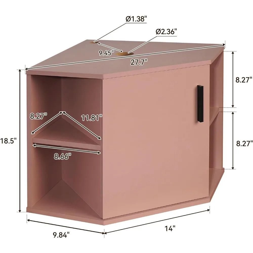 زاوية عائمة مقاس 28 بوصة لمساحات الحمام الصغيرة، تصميم مثبت على الحائط وردي مع رف مفتوح، حوض زجاجي شفاف