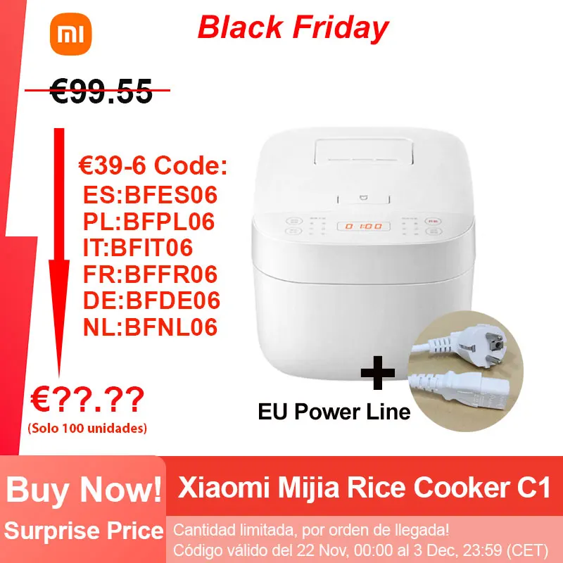 Xiaomi Mijia Rice cooker C1 Multifunctional Electric 650W  Mini Rice Cooker 3L/4L Adjustable Kitchen Electric Food Warmer