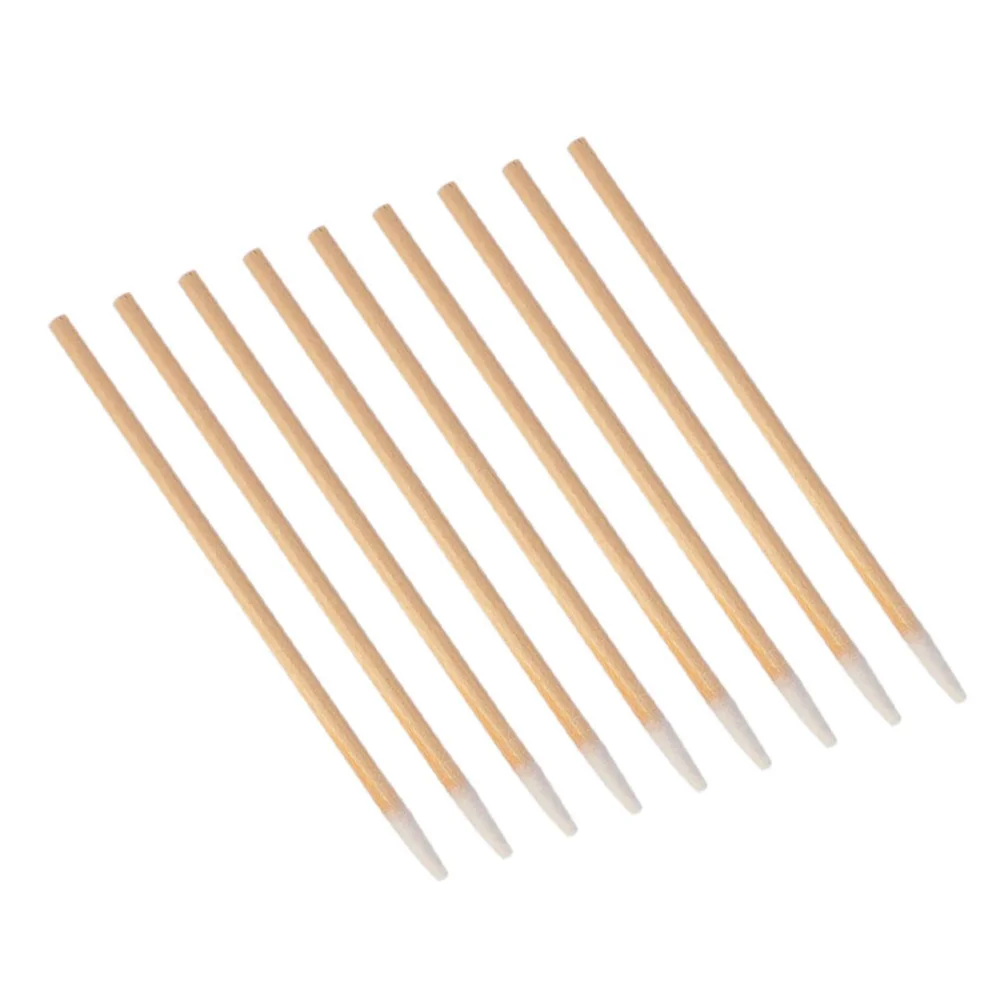 100 Pcs Cotton Swabs Single Pointed Head Manicure Disposable Ear Cleaning Wooden Bamboo Makeup