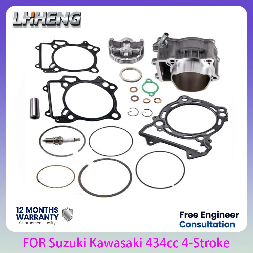 94mm Big Bore Cylinder Piston Kit 434cc ATV & Dirt Bike Engine Rebuild Kit for Suzuki LTZ400 DRZ400 Kawasaki KXF400 2003-2014