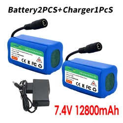 2024 Upgrade 7.4V 12800mAh Battery For T188 T888 2011-5 V007 C18 H18 So on Remote Control RC Fishing Bait Boat Parts