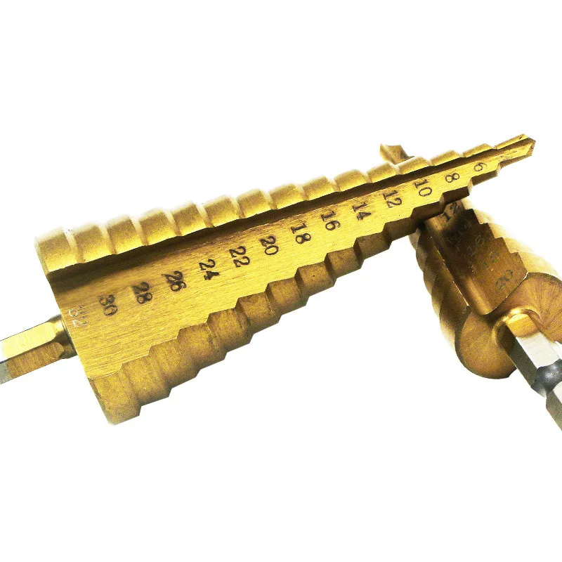 3-12mm 4-12mm 4-20mm 4-22mm HSS Straight Slot Step Drill Bit Set Titanium Coated Wood Metal Hole Saw Core Drill Bit Set