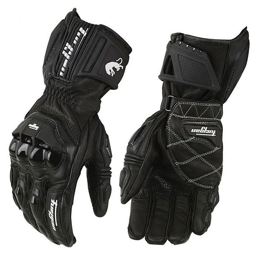Motorradhandschuhe Schwarz Racing Echtes Leder Motorrad Weiß Straßenreiten Teamhandschuh Sommer Winter Tragbar für Furygan AFS 18