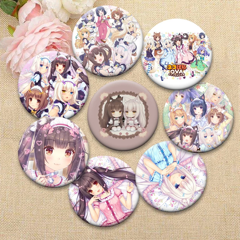 الحب مغامرة لعبة NEKOPARA دبابيس لطيف أنيمي الفتيات دبابيس رائعة صفيح شارة ظهره ديكور مجوهرات اكسسوارات هدايا
