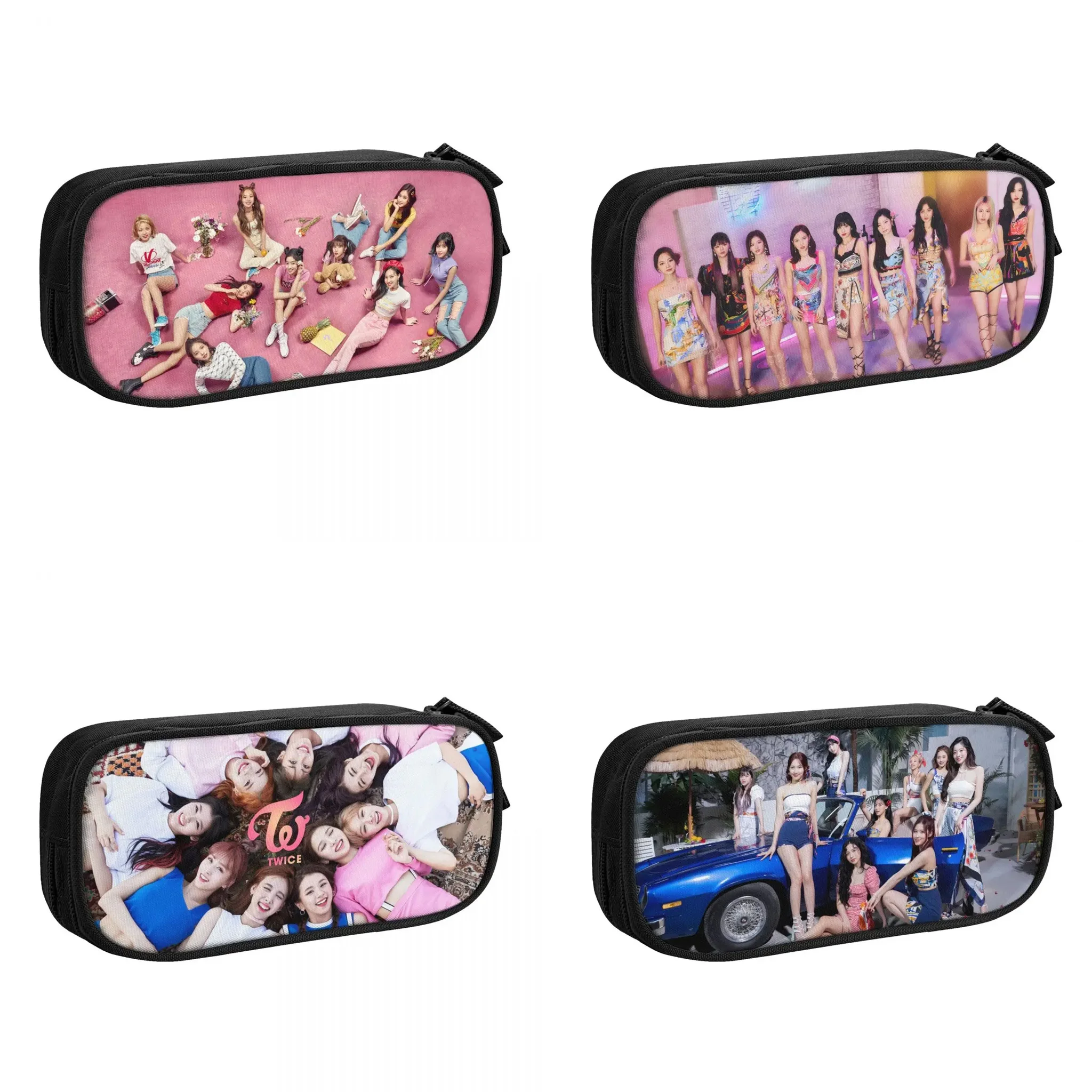 Kpop TWICE Girl Group Big Capacity Pencil Pen Case Office College School Large Storage Bag Pouch Holder Box Organizer