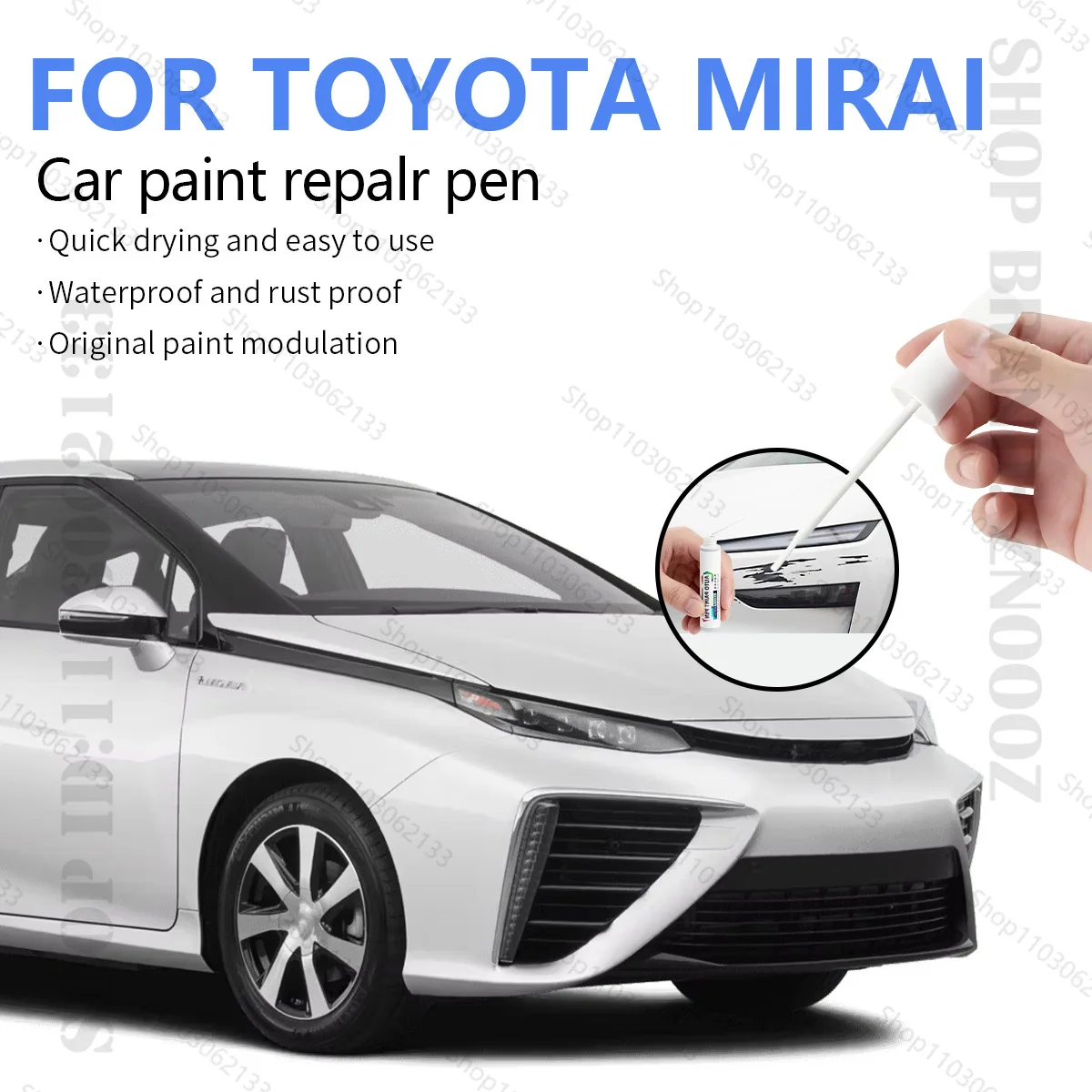 

Ручка для ремонта автомобильной краски, аксессуары для ремонта царапин, черный 2022, серебристый, 1J6, синий, 8Y7, белый 090 для Toyota Mirai 2014-2025 гг.