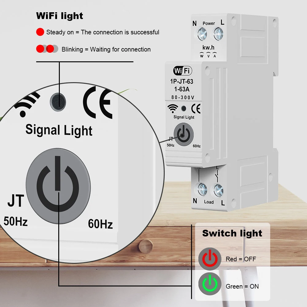 /Circuit /Breaker /With Under Voltage Over Current Protection For For For Tuya Wifi Remote Control Energy Monitoring Timer Switc