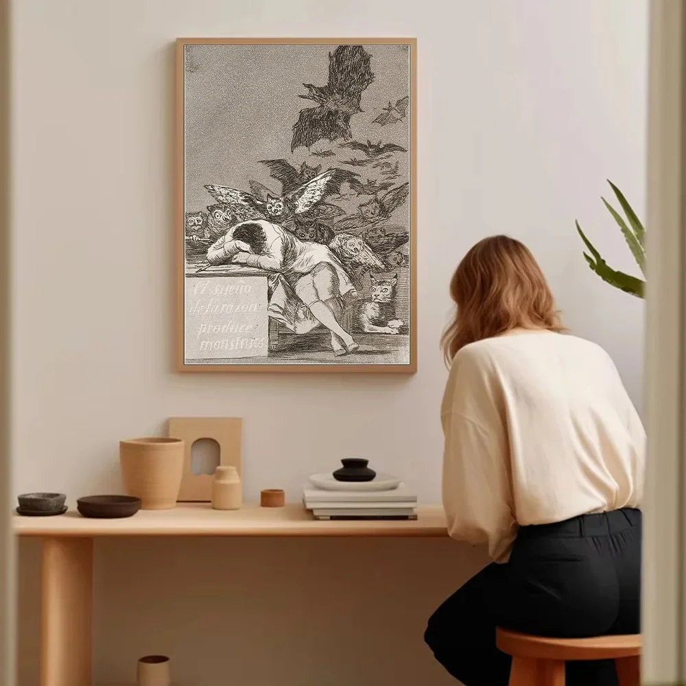 خمر القوطية الرعب قماش جدار الفن الظلام الأكاديمية طباعة الفيكتوري المكابري هالوين الديكور غرفة ديكور ديكور المنزل #5