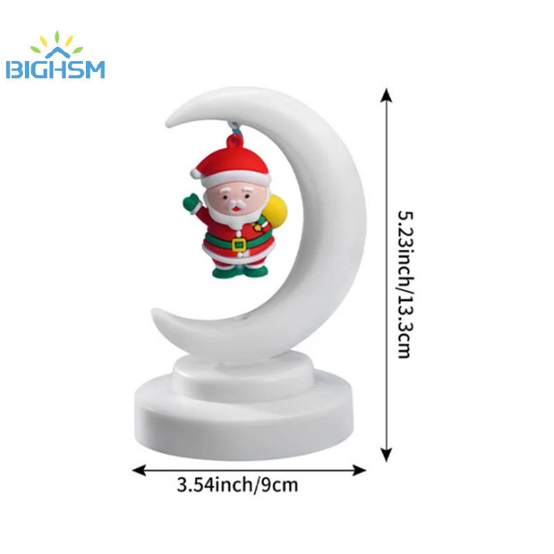 Santa Claus Moon Night Light Christmas Decorations Perfect Gifts For Kids Window Displays Table Ornaments