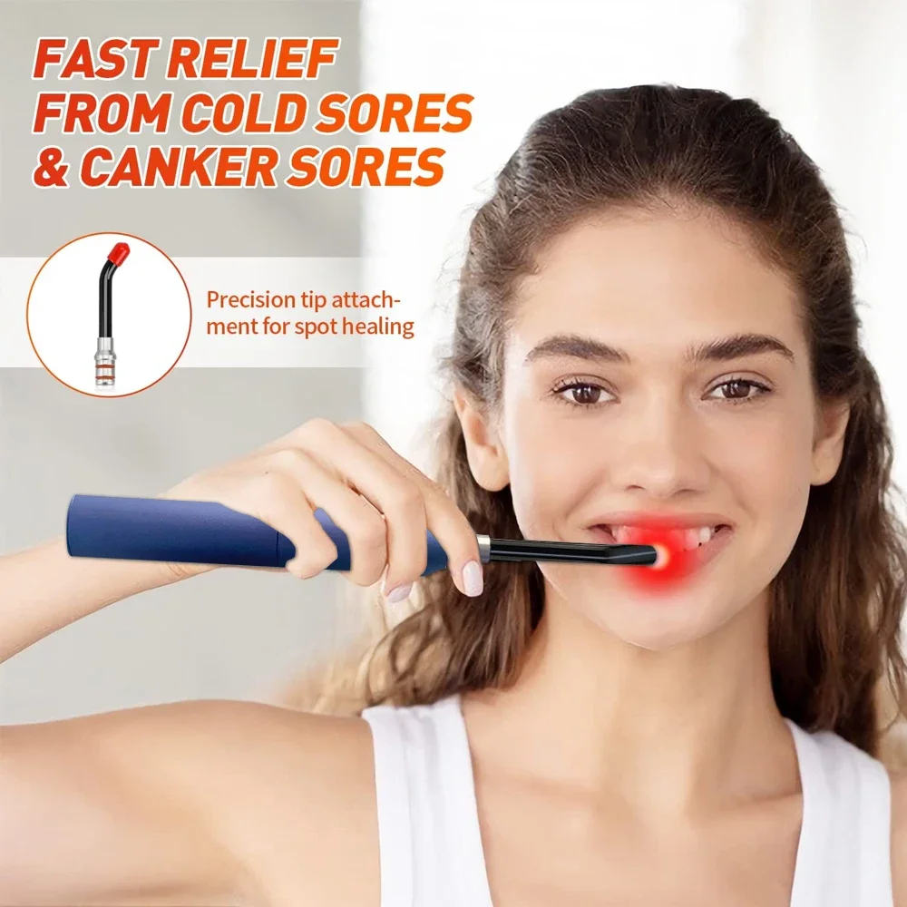 

Infrared&Red Light Therapy Lamp Cold Sore Treatment Device for Canker Sore Lips Nose Ear Hands Joint Knee Feet Body Pain Relief