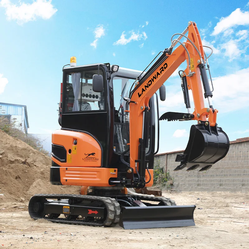 Pabrik LANDWARD disesuaikan ekskavator Mini 2.5 Ton Euro 5 Crawler penggali Mini rumah kompak pertanian 1 Ton ekskavator Mini Trencher