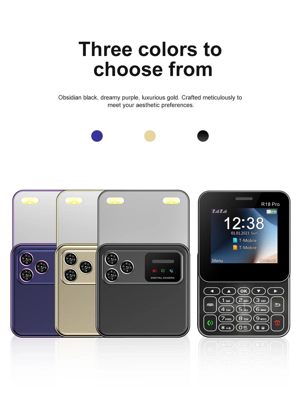SERVO Mini Mobile Phones Rotating Screen 2G GSM Dual SIM Standby 2.4" Display Speed Dial Blacklist Magic Voice Small Phone