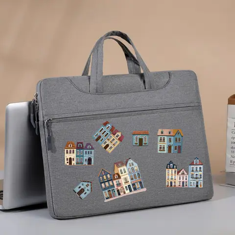 15pcs of Blue Town Simple Small House Building PET Stickers for Use Laptop Luggage Rooms Decoration Phone Cases Album Stickers 8 best sales lego stickers - №3