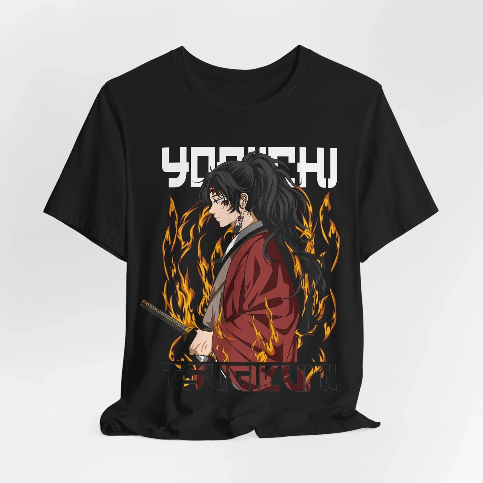 Camiseta con Estampado de Anime Yoriichi, Camiseta de Cazador de Demonios, Camiseta de Cómics, Camiseta de Manga Corta con Cuello Redondo para Hombre, Gran Venta de Año Nuevo 2026