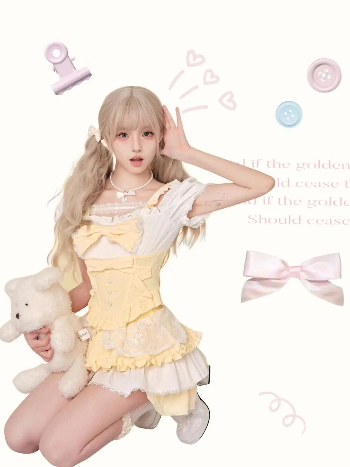 Japanese Kawaii Lolita 2 Piece Skirt Set Women Vintage Suits Bow Ruffles Blouse + Sexy Lace Skirts Even Party Elegant Clothing