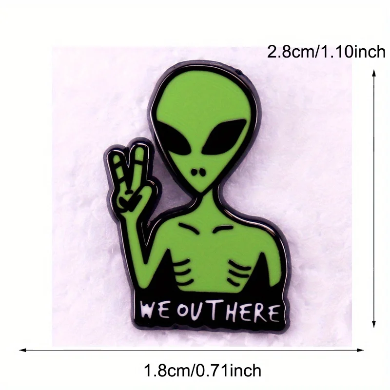 We Ovthere Letter Enamel Alien Brooch Badge Pin Party Accessory view 4