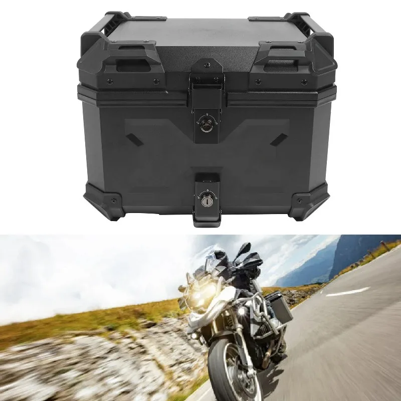 

Heavy duty 45L motorcycle rear trunk quick release board, waterproof trunk, store helmet, gloves, storage tools