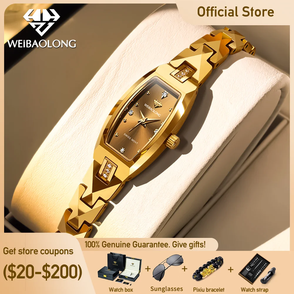 WEiBAOLONG 3809 Light And Compact Authoritative Appraisal Quartz Movement Genuine Diamond Dial Tungsten Steel Women's Watch