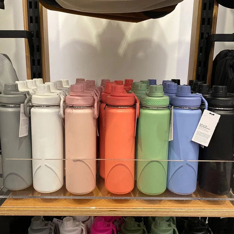 Lulu Insulated Water Cup Portable Leakproof Outdoor Cups Sport Gym Vacuum Bottles Stainless Steel Pure Titanium Water Bottles