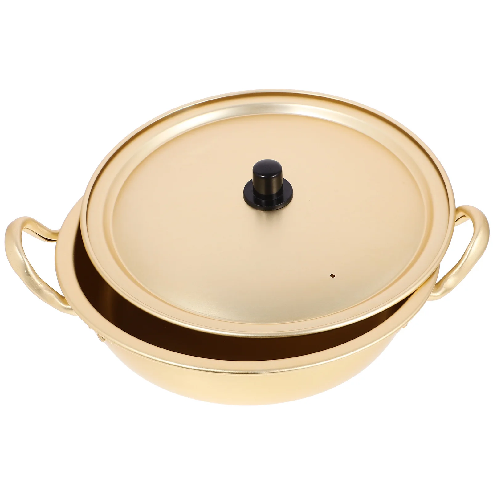 

Aluminum Alloy Korean Yellow Ramen Pot Lightweight Quick Heating Soup Stew Cooker Instant Noodles Cooker