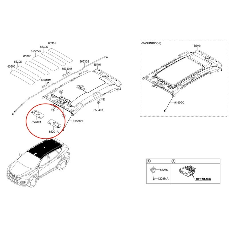 852202W000 85220-2W000 Right Side Car Sun Visor Shade ABS Sun Visor Shade For Hyundai SANTAFE DM 2013