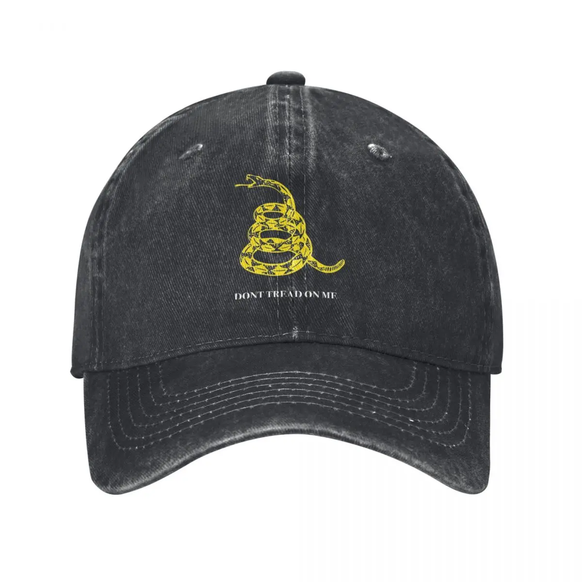 Gadsden Flag Don\'t Tread On Me Libertarian Denim Baseball Cap Yellow Outdoor Sport Hats Couple Women Sunshade Baseball Caps