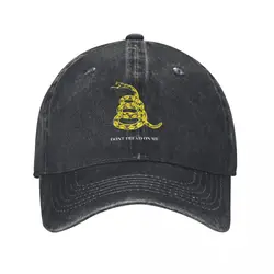 Gadsden Flag Don't Tread On Me Libertarian Denim Baseball Cap Yellow Outdoor Sport Hats Couple Women Sunshade Baseball Caps